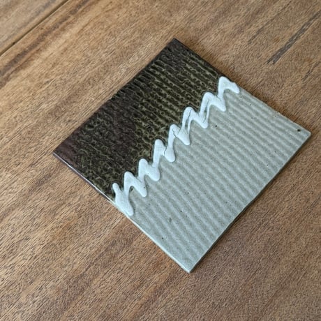 えのきだ窯 榎田智　スクエアプレート エ20C (約14.5×14.5cm)