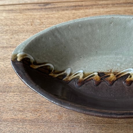 えのきだ窯 榎田智　カレー皿 エ9H (約27.5×16cm)