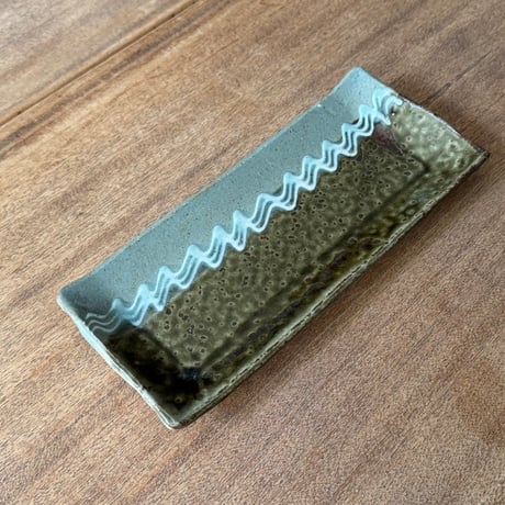 えのきだ窯 榎田智　長角皿 エ8B (約24.5×10.5cm)