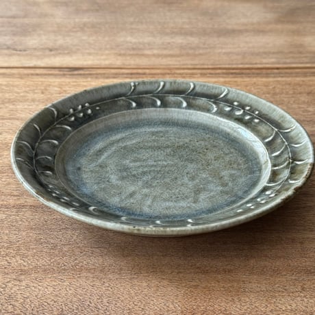 中嶋窯　7寸イッチン平皿 ナ9A (直径約21cm)