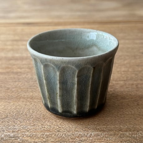 中嶋窯　  半磁器しのぎフリーカップ ナ4C