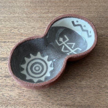 ツグムイロ　双子皿 T3 (約13.5×7.5cm)