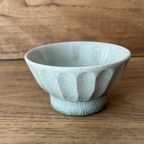 中嶋窯　 半磁器しのぎ飯碗 ナ5Ａ (直径約11cm)