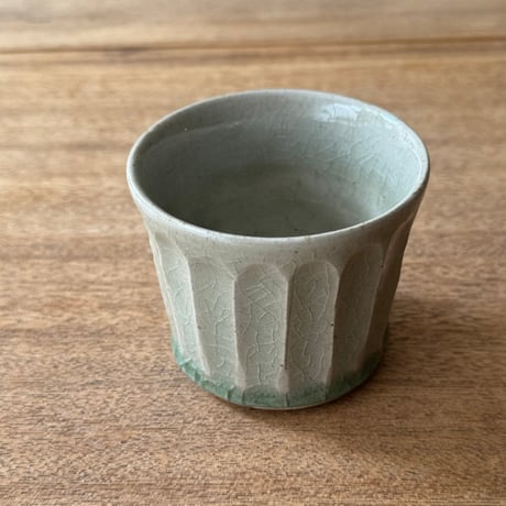 中嶋窯　  半磁器しのぎフリーカップ ナ1B