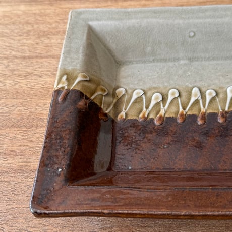 えのきだ窯 榎田智　角皿（大） エ16C (約21×21cm)