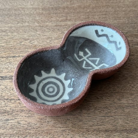 ツグムイロ　双子皿 T3 (約13.5×7.5cm)
