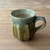 村澤陶苑 村澤享　青銅釉掛分面取マグカップ ム24A