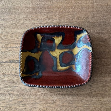 紀窯　中川紀夫　長方鉢 K6B (約14×12cm)