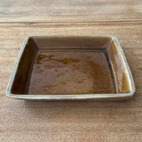 えのきだ窯 榎田智　角皿小 エ6B (約17.5×17.5cm)