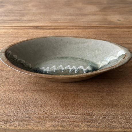えのきだ窯 榎田智　カレー皿 エ9F (約27.5×16cm)