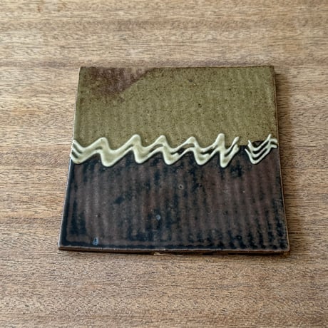えのきだ窯 榎田智　スクエアプレート エ20E (約14.5×14.5cm)
