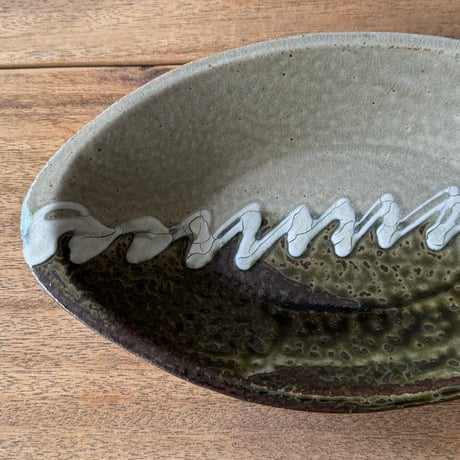 えのきだ窯 榎田智　カレー皿 エ9G (約27.5×16cm)