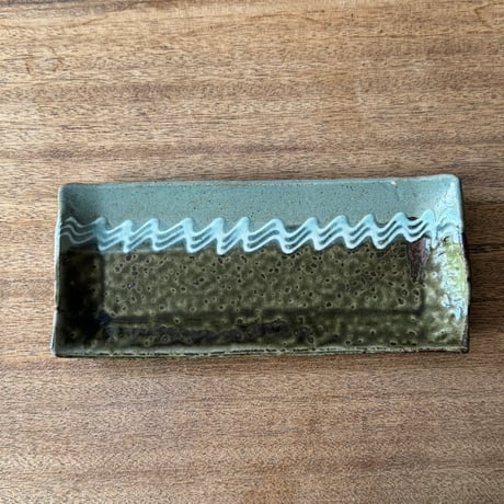 えのきだ窯 榎田智　長角皿 エ8B (約24.5×10.5cm)
