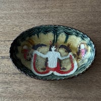 紀窯　中川紀夫　オーバル鉢 セイレーン押紋 K11A (約14×9cm)