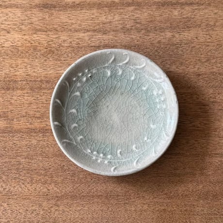 中嶋窯　半磁器イッチン小皿 ナ6A (直径約12cm)