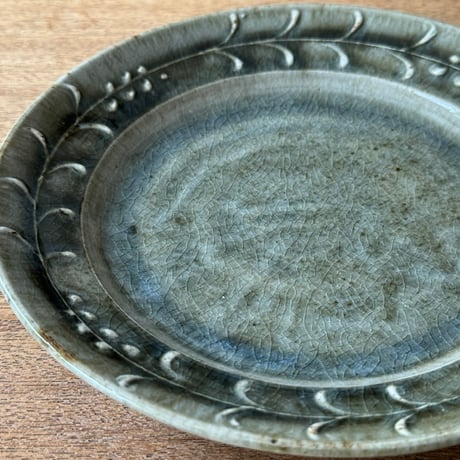 中嶋窯　7寸イッチン平皿 ナ9A (直径約21cm)