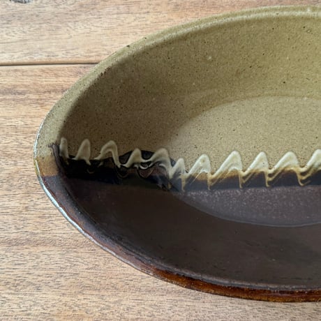 えのきだ窯 榎田智　カレー皿 エ9J (約27.5×16cm)