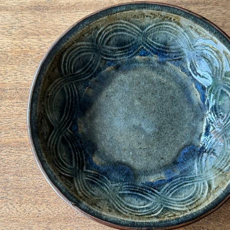 中嶋窯　6寸押紋丸鉢 ナ19A (直径約18cm)