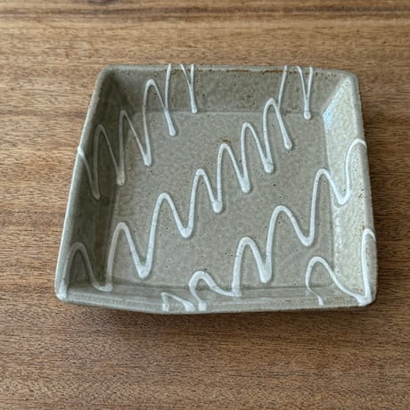 えのきだ窯 榎田智　角皿小 エ6C (約17.5×17.5cm)