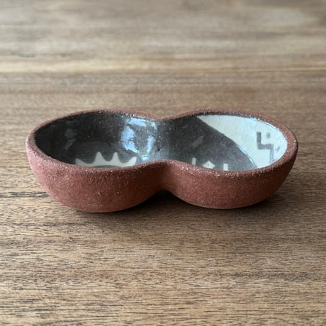 ツグムイロ　双子皿 T3 (約13.5×7.5cm)