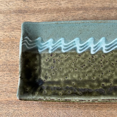 えのきだ窯 榎田智　長角皿 エ8B (約24.5×10.5cm)