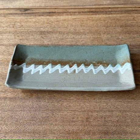 えのきだ窯 榎田智　長角皿 エ8A (約24.5×10.5cm)