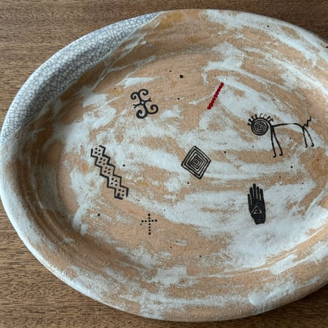 ツグムイロ　ビッグオーバル皿(白) T13A (約28.5×23cm)