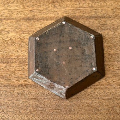 陶房カタチ　 6角皿 カ2B （約15.5×15.5cm)