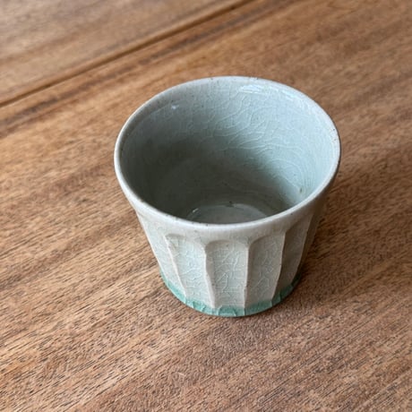 中嶋窯　  半磁器しのぎフリーカップ ナ1A