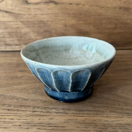 中嶋窯　 半磁器しのぎ飯碗 ナ5C (直径約11cm)