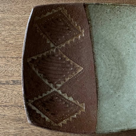 工房コキュ　5.5寸スクエア皿 C1B (約17×17cm）