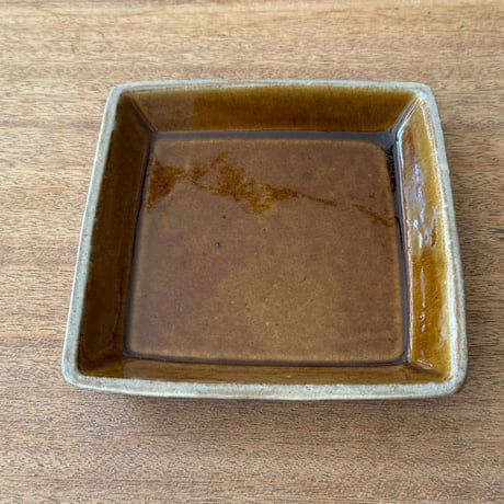 えのきだ窯 榎田智　角皿小 エ6B (約17.5×17.5cm)