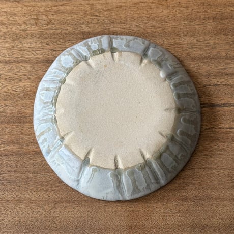 村澤陶苑 村澤享　青灰釉花形鉢 ム2 (直径約22.5cm)