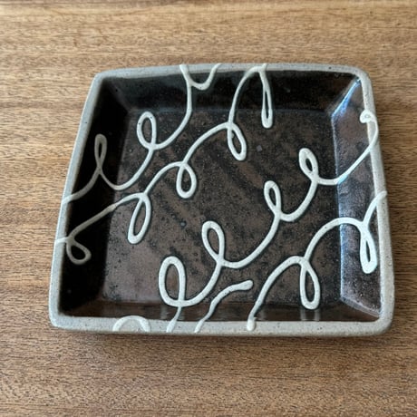 えのきだ窯 榎田智　角皿小 エ6D (約17.5×17.5cm)