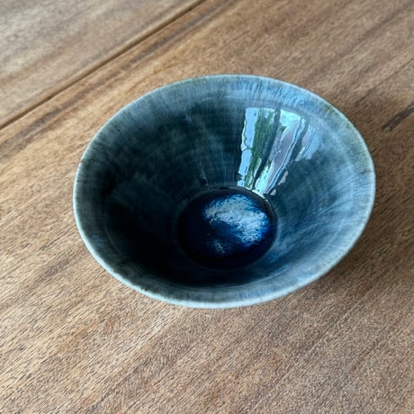 村澤陶苑 村澤享　青灰釉小鉢 ム7B (直径約15cm)