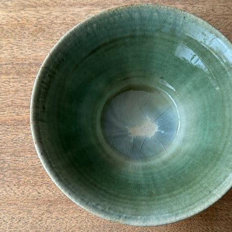 村澤陶苑 村澤享　青銅釉小鉢 ム12A (直径約15cm)