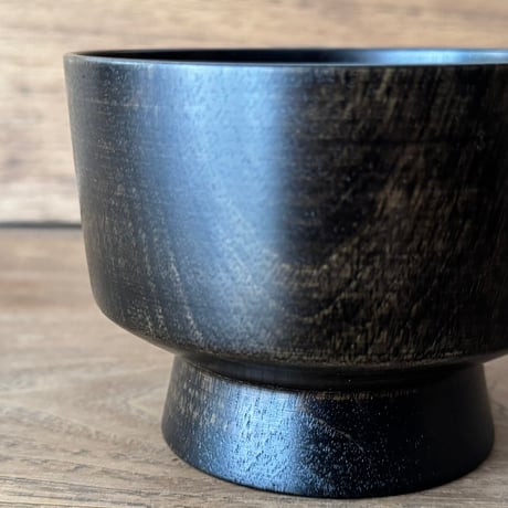 ろくろ舎　汁椀 黒漆 拭き漆仕上げ ろ黒B （直径約10cm）
