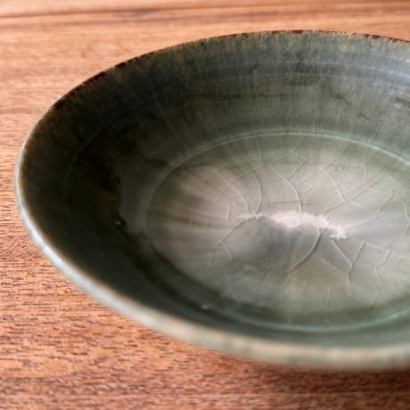 村澤陶苑 村澤享　青銅釉小鉢 ム14A (直径約13cm)