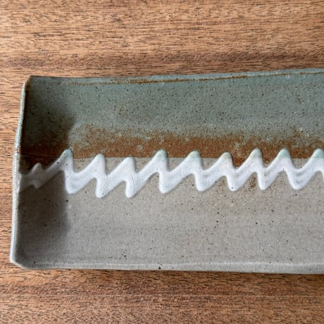 えのきだ窯 榎田智　長角皿 エ8A (約24.5×10.5cm)