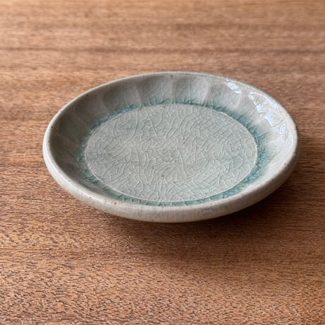 中嶋窯　半磁器しのぎ小皿 ナ7B (直径約12cm)