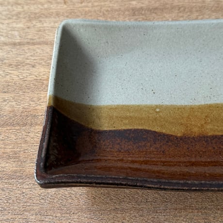 えのきだ窯 榎田智　長方皿 エ5B (約21.5×15cm)