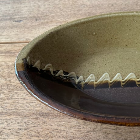 えのきだ窯 榎田智　カレー皿 エ9J (約27.5×16cm)