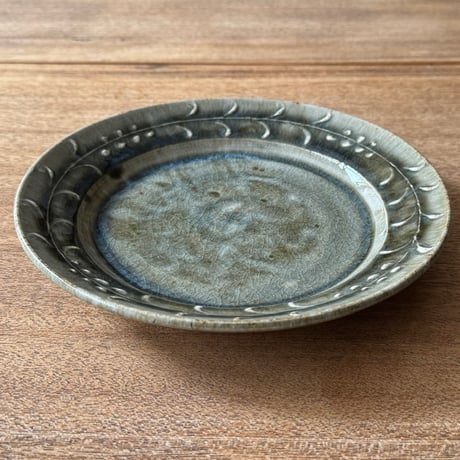 中嶋窯　7寸イッチン平皿 ナ9B (直径約21cm)