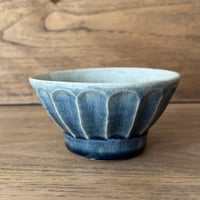 中嶋窯　 半磁器しのぎ飯碗 ナ5C (直径約11cm)