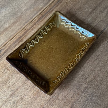えのきだ窯 榎田智　長方皿 エ5E (約21.5×15cm)