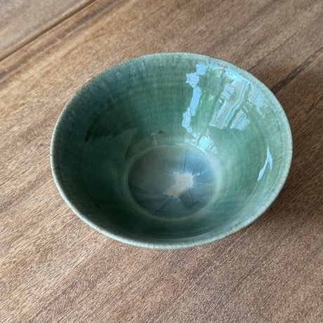 村澤陶苑 村澤享　青銅釉小鉢 ム12A (直径約15cm)