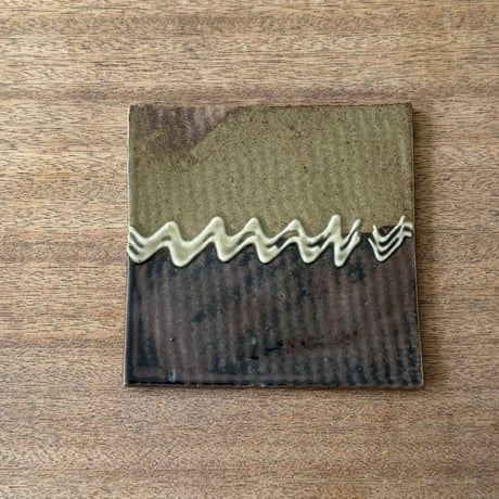 えのきだ窯 榎田智　スクエアプレート エ20E (約14.5×14.5cm)
