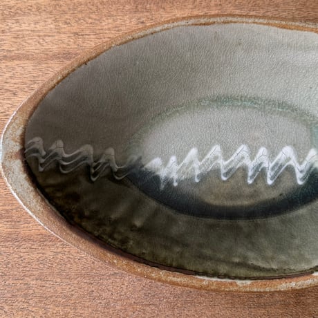 えのきだ窯 榎田智　カレー皿 エ9F (約27.5×16cm)