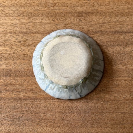 村澤陶苑 村澤享　青灰釉稜花しのぎ小鉢 ム6B (直径約13.5cm)