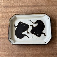 てつ工房 小島鉄平　長角皿 コ角A (約16×12cm)